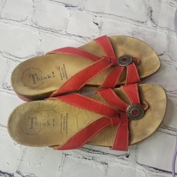 Think! red thong flip flop sandals - Picture 6 of 11